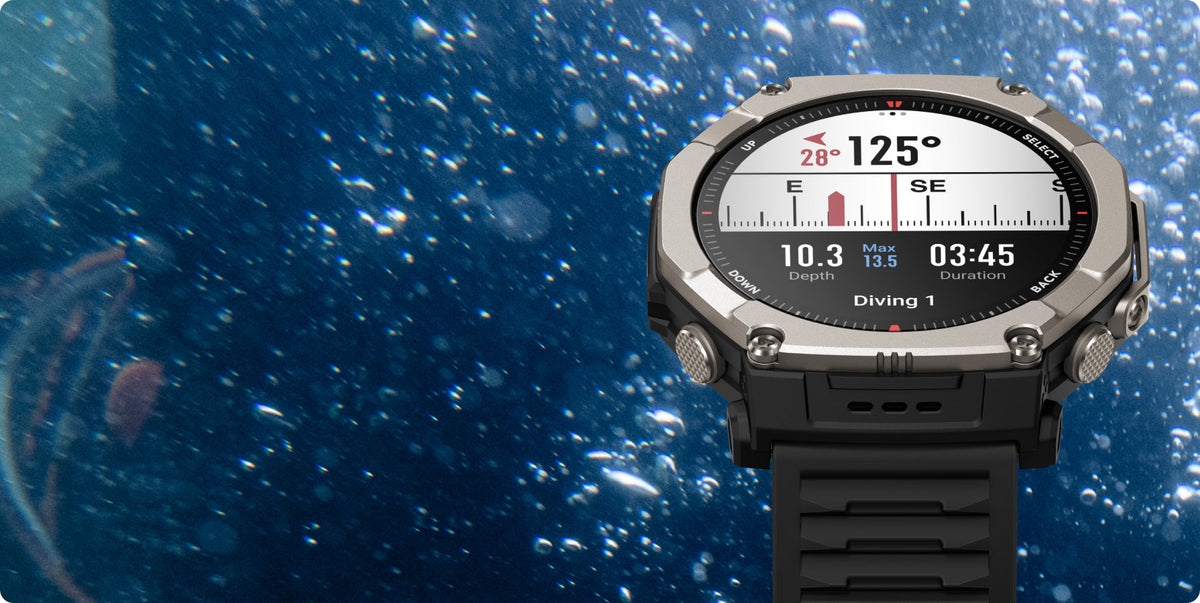 Amazfit T-Rex Ultra 2 51mm Smartwatch - Black Magma - depth screen underwater
