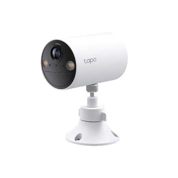 Tapo C410 wire-free indoor/outdoor security camera on adjustable ball-joint mount (single-unit detail shot)
