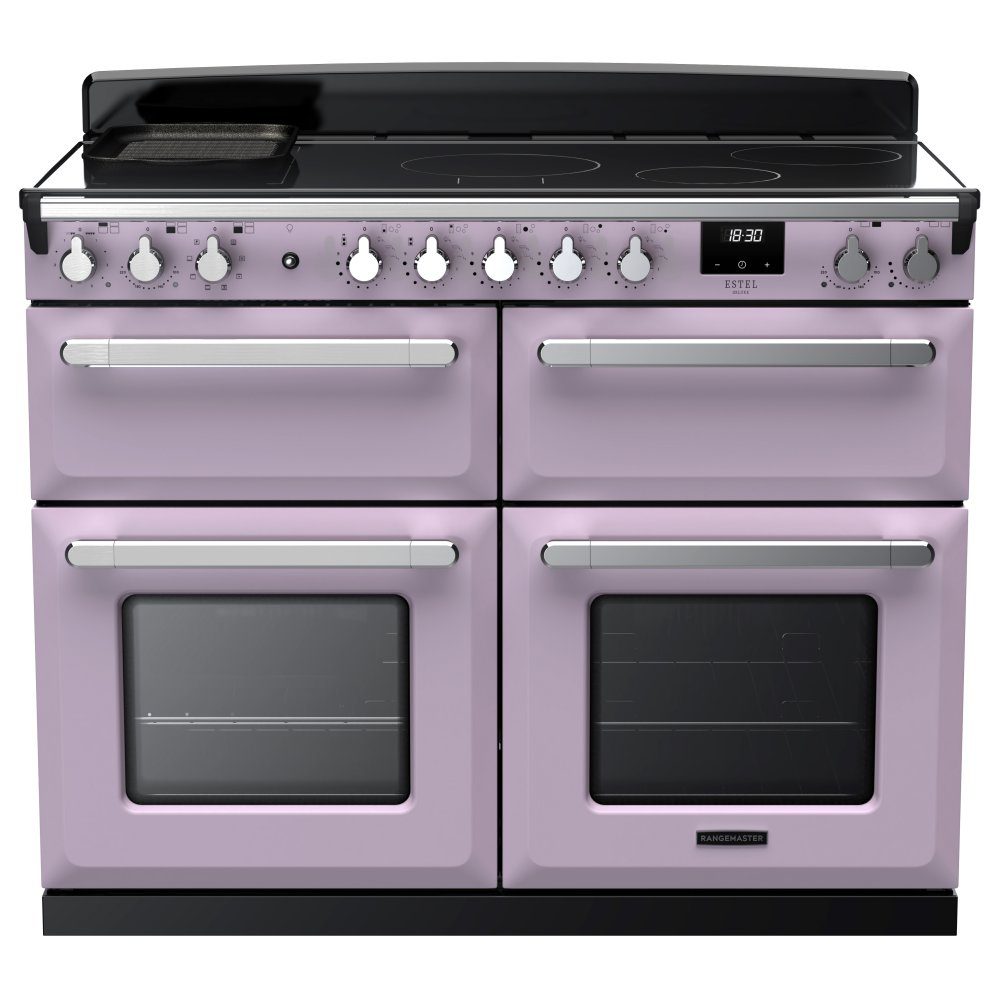 Rangemaster Estel Deluxe 110 Induction range cooker in Heather with Chrome trim