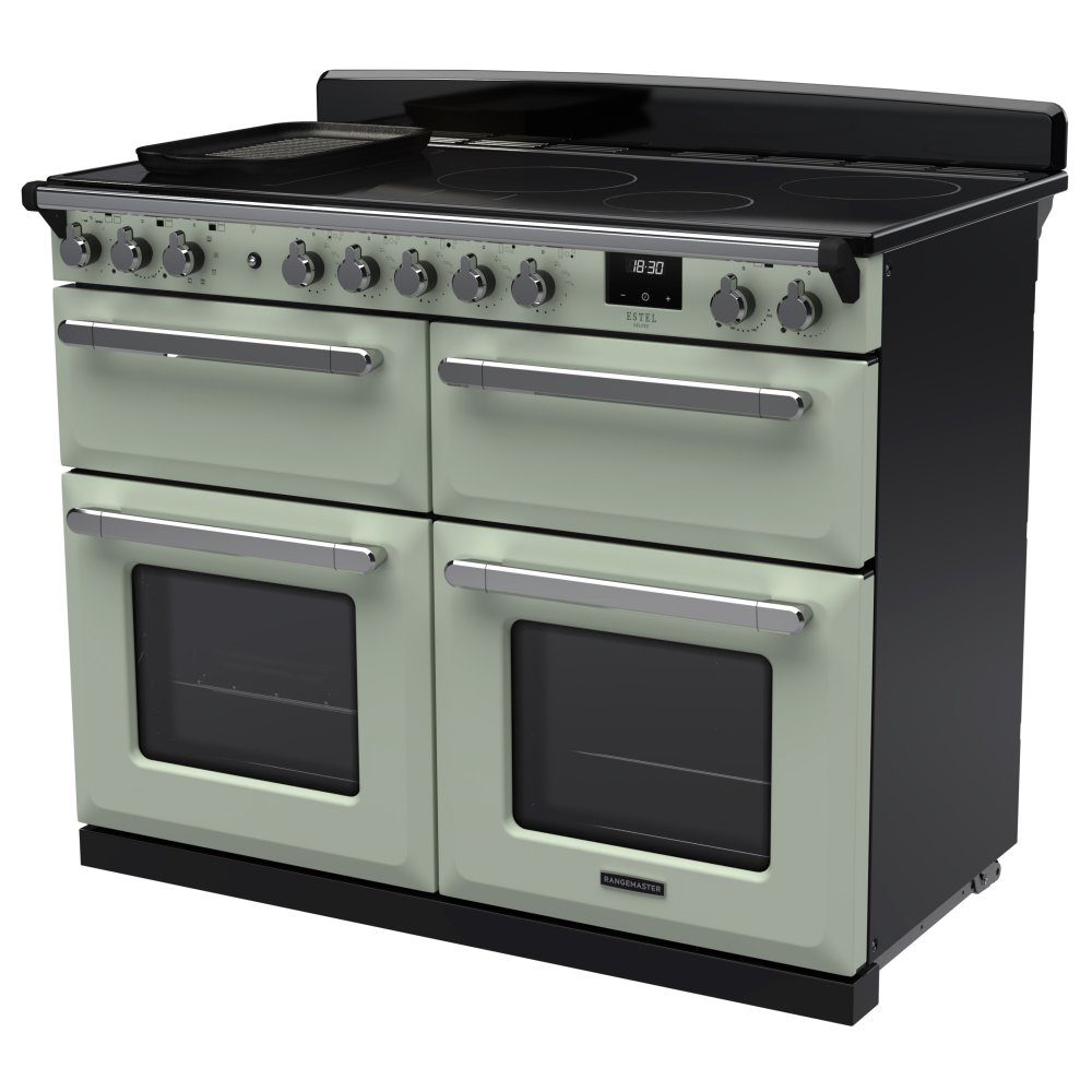 Rangemaster Estel Deluxe 110 Induction range cooker in Mint with Chrome trim