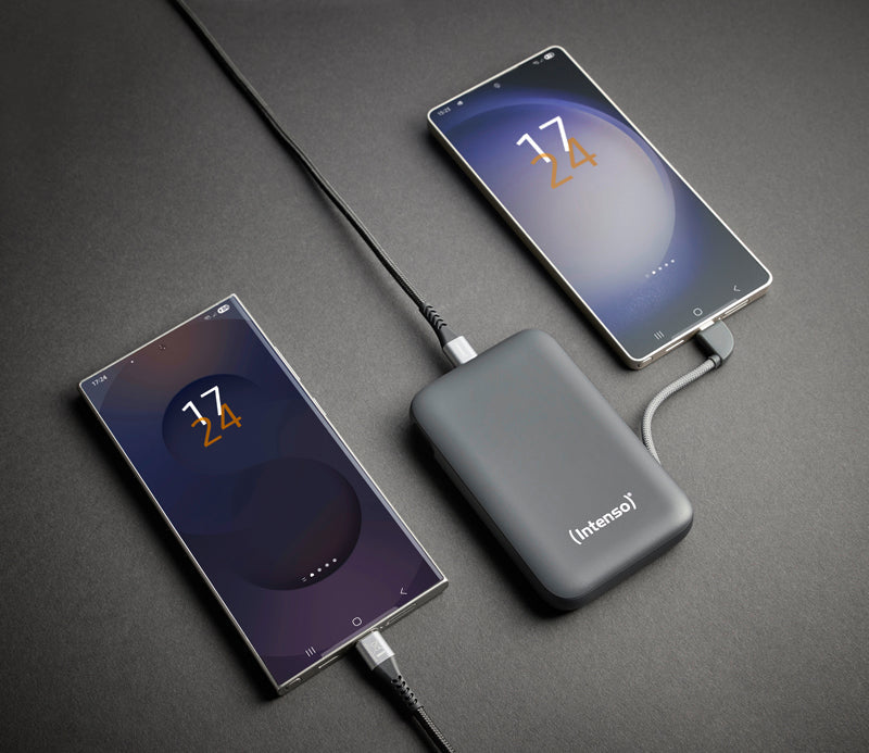 Intenso S10000 10000mAh 20W Power Bank with Built-in USB-C Cable - Grey - view 2