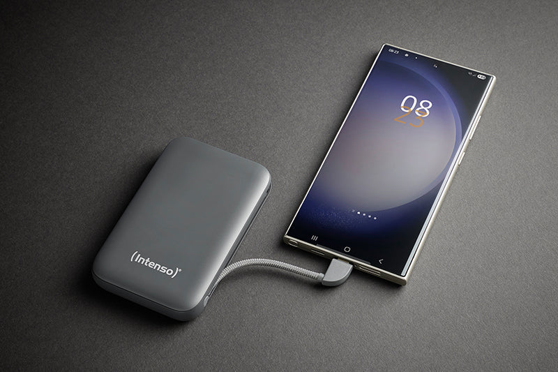 Intenso S10000 10000mAh 20W Power Bank with Built-in USB-C Cable - Grey - view 3