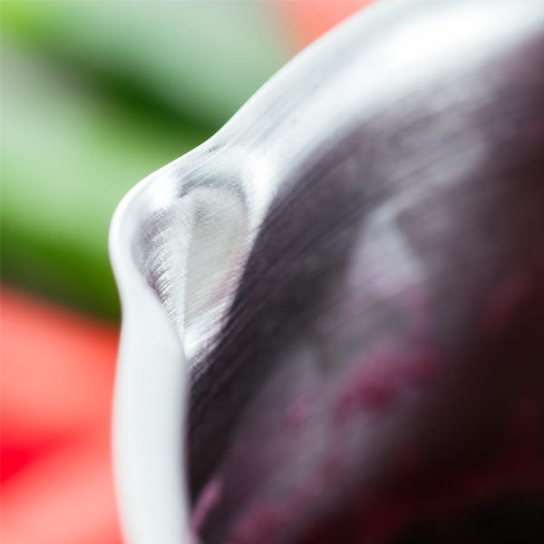 Stellar Classic Milk and Sauce Pot S102C pouring lip macro detail