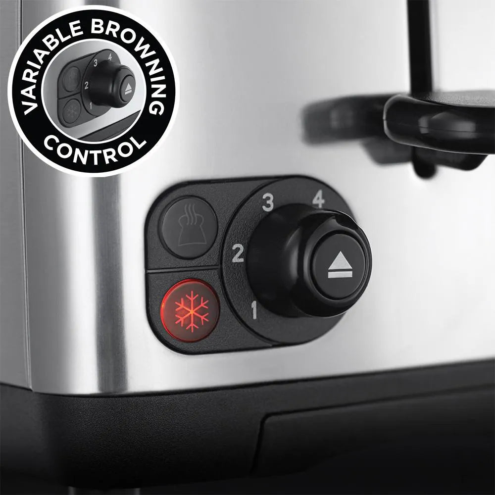 Russell Hobbs Adventure 2 Slice Toaster - Brushed Stainless Steel - variable browning control