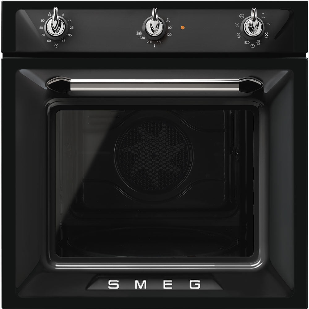 Smeg 60cm Victoria Black Multifunction Single Oven | SF6905N1