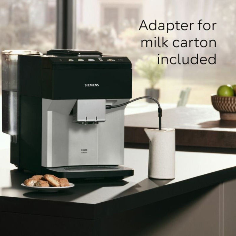 Siemens EQ500 Classic Bean‑to‑Cup Coffee Machine | TP515GB1 (Daylight Silver / Piano Black)