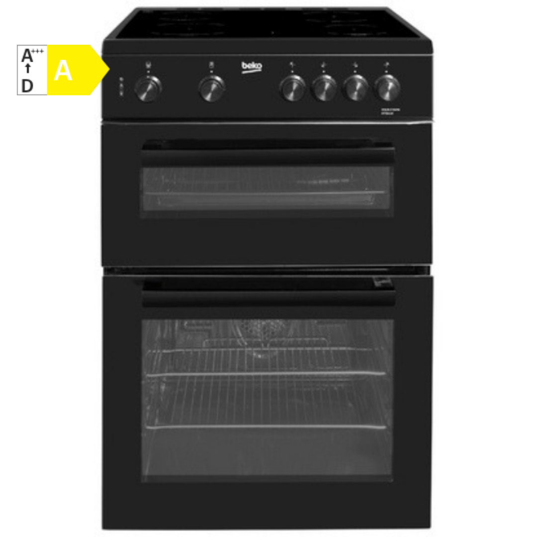 Beko Twin Cavity 60cm Ceramic Cooker Black | KTC611K