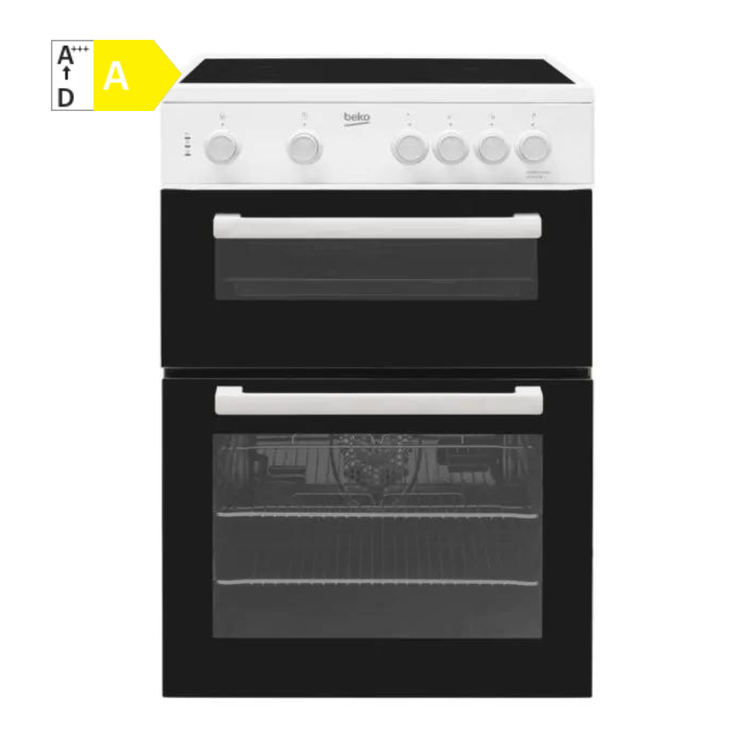 Beko Electric Cooker with Ceramic Hob - Black/White | KTC611W