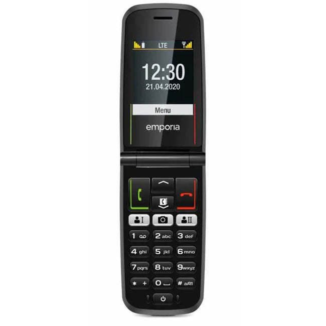 Emporia ACTIVEglam V221-4G_001_UK 4G Clamshell Mobile Phone with Extra Large Keys - Black