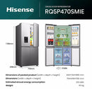 Hisense American Fridge Freezer-Stainless Steel | RQ5P470SMIE