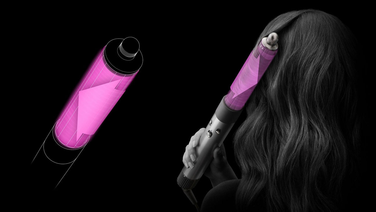 Dyson Airwrap Origin Multi-Styler and Dryer - Prussian Blue/Rich Copper - airflow around the 40mm barrel