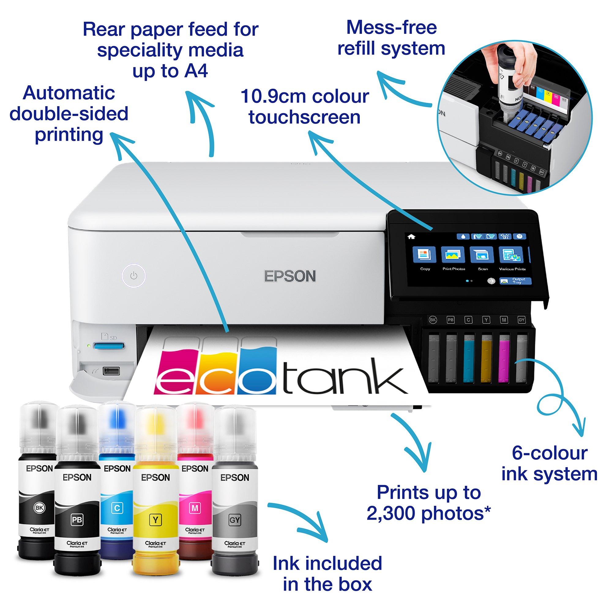 Epson EcoTank ET-8500 A4 Wireless Photo Printer | C11CJ20401CE