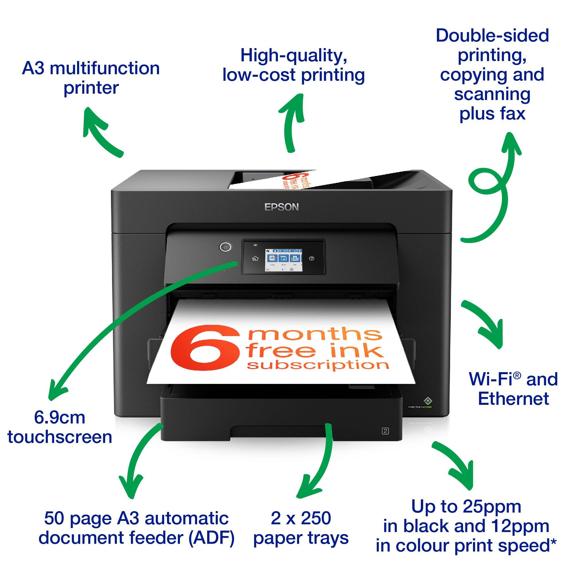 Epson WorkForce WF-7830DTWF A3 Multifunction Printer | C11CH68401