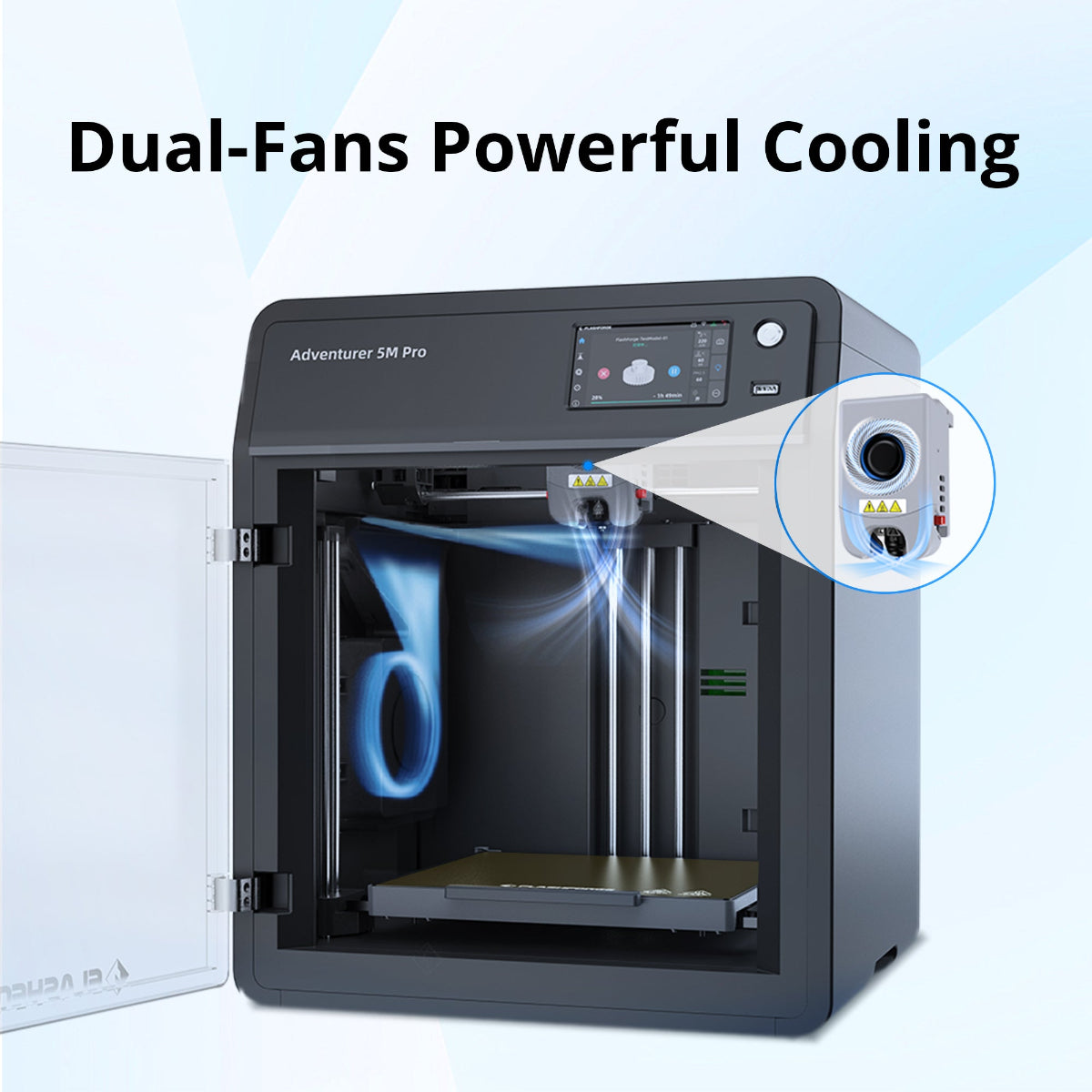 Flashforge Adventurer 5M Pro Enclosed CoreXY 3D Printer - dual-fan cooling