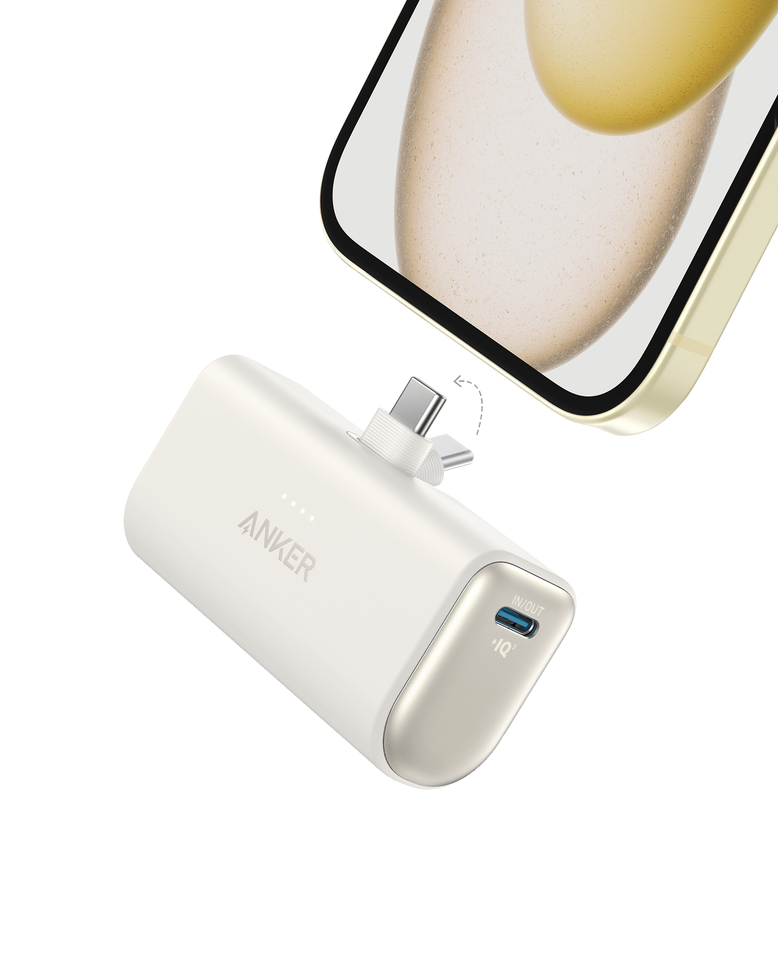 Anker Nano Power Bank 22.5W Built-In USB-C Connector White | A1653H21