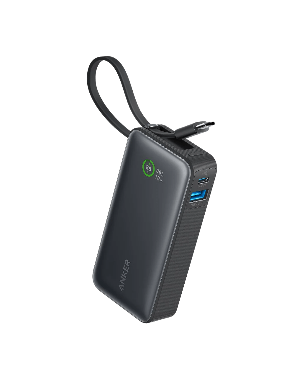 Anker Nano Power Bank 30W Built-In USB-C Cable Black | A1259H11