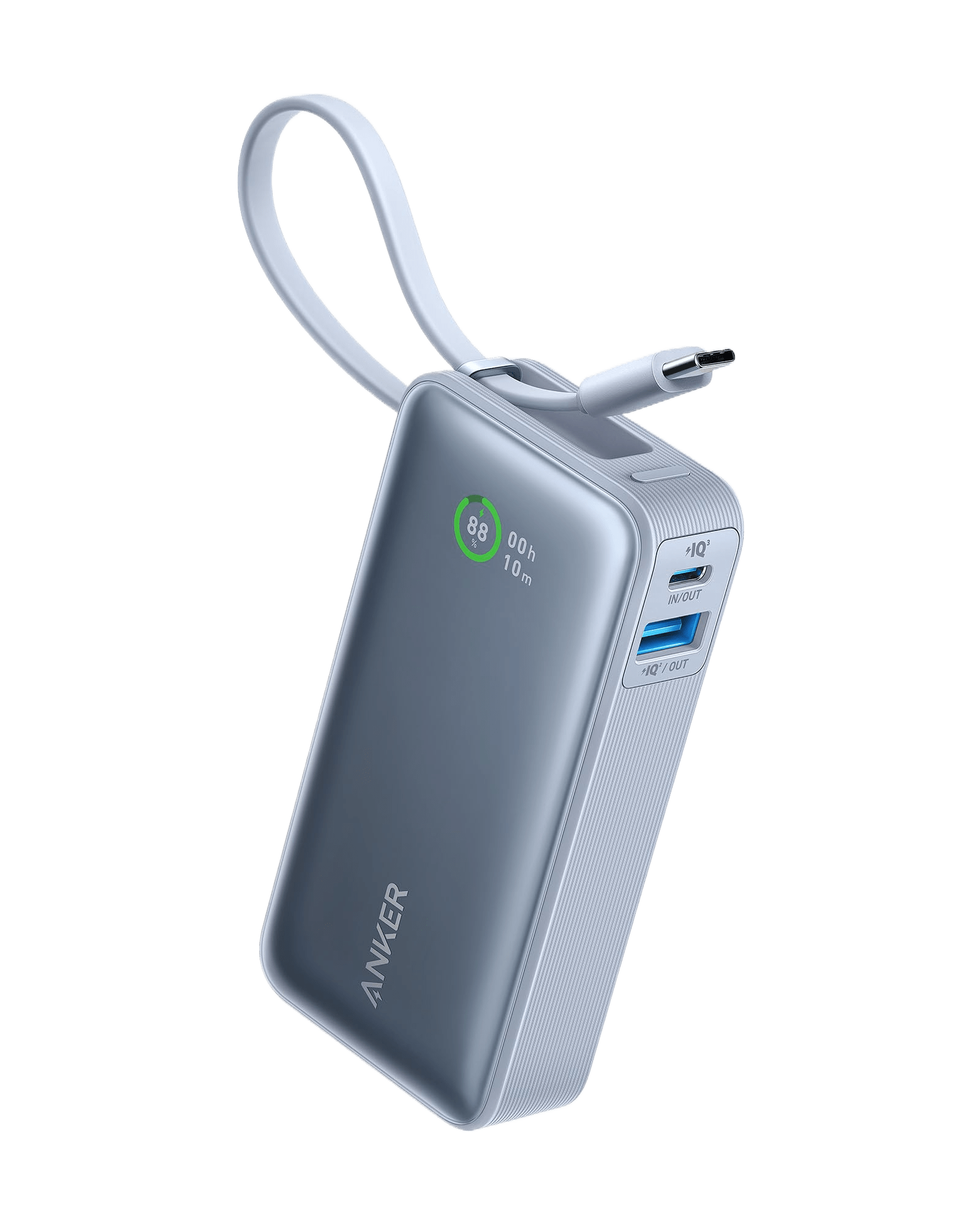 Anker Nano Power Bank 30W Built-In USB-C Cable Blue | A1259H31
