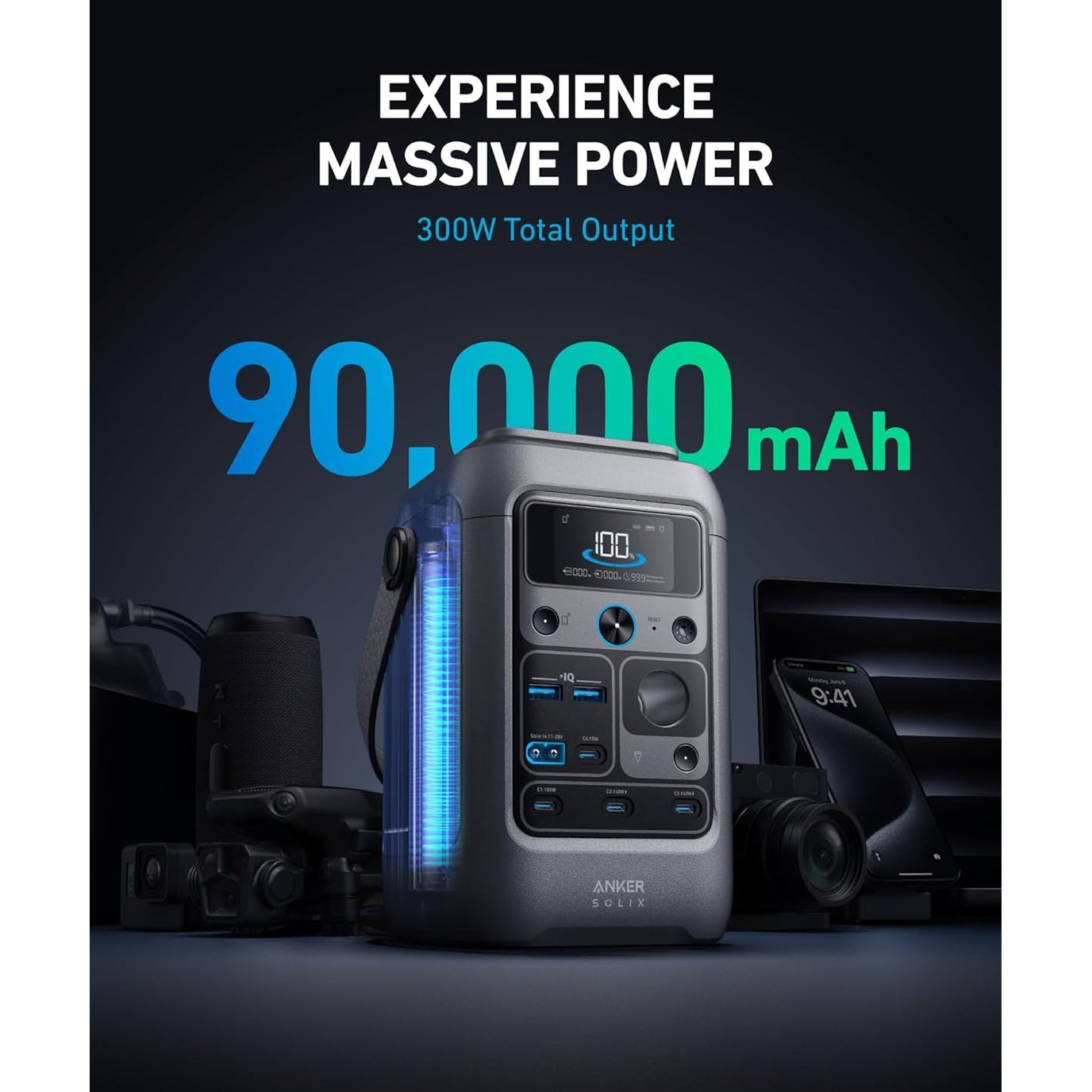 Anker Solix C300 Portable Battery Power Station 288W | A1723211 - Powerbank