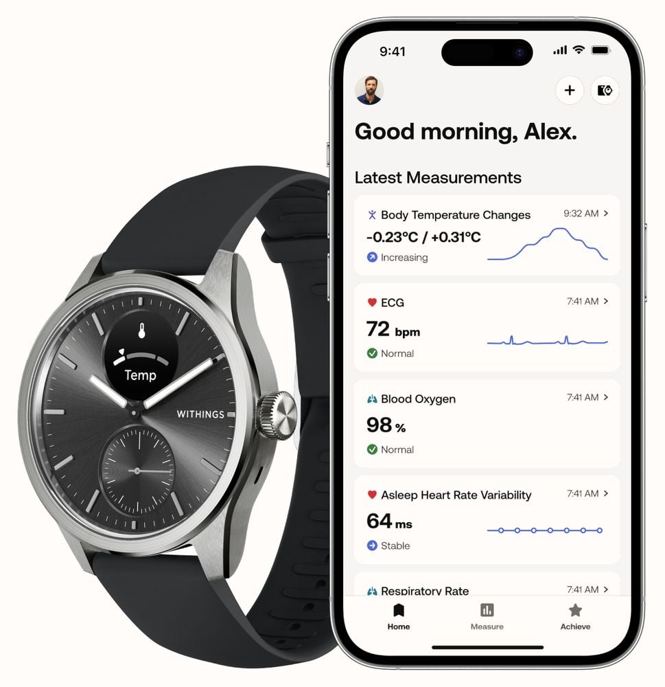 Withings ScanWatch 2 - Advanced Health Monitor with ECG & SpO2 - 42mm Black | 78-HWA10-model 4-All-Int