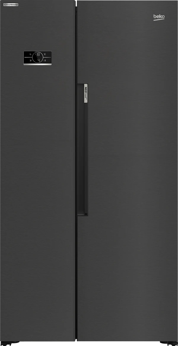 Beko Freestanding American Style Fridge Freezer with NeoFrost™ Black Steel | ASL1442VPZ