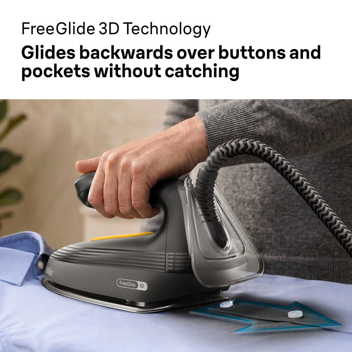 Braun UpStyle 2 Steam Generator Iron - Black - FreeGlide 3D soleplate