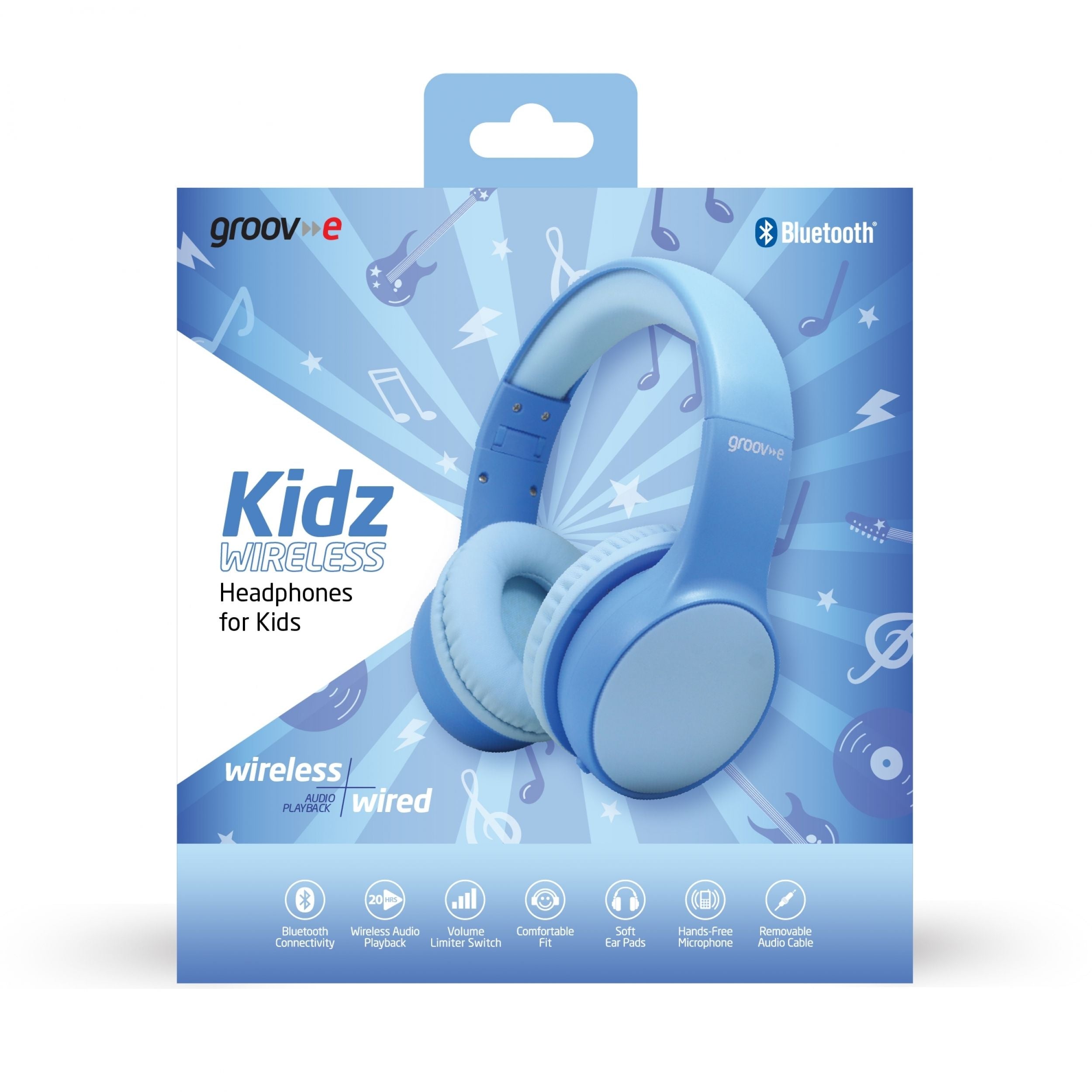 Groov-e Kidz Bluetooth Headphones Blue - official product image