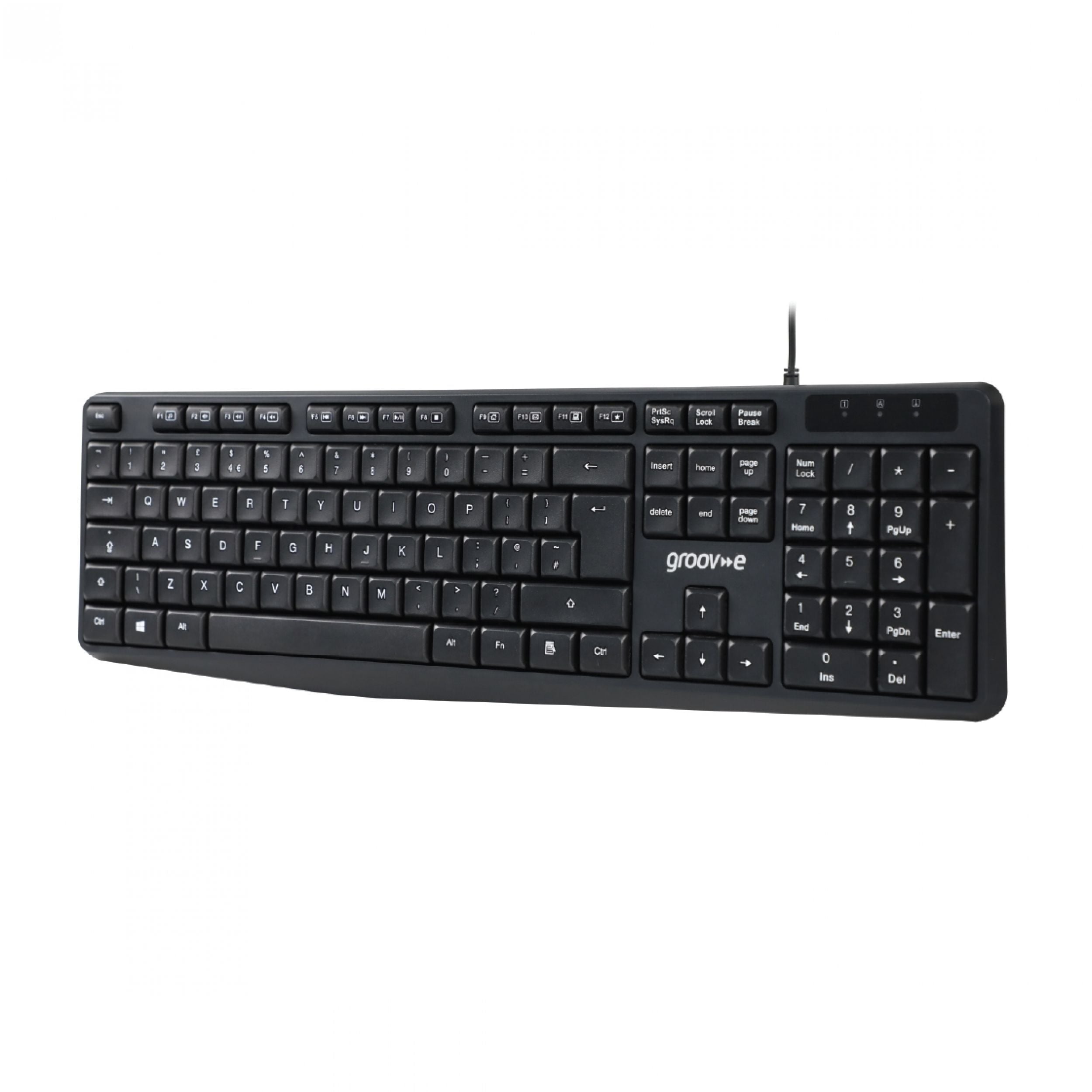 Groov-e Wired Keyboard and Mouse Set Black - official product image