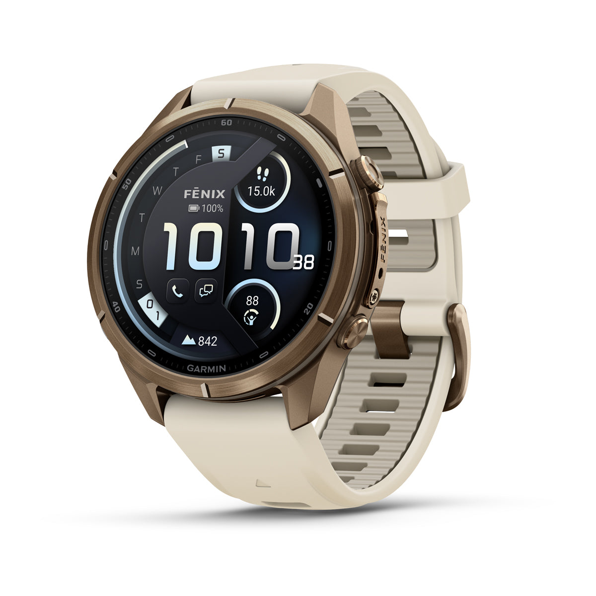 Garmin fenix 9 Pro inReach 43mm AMOLED Sapphire GPS Smartwatch - front view