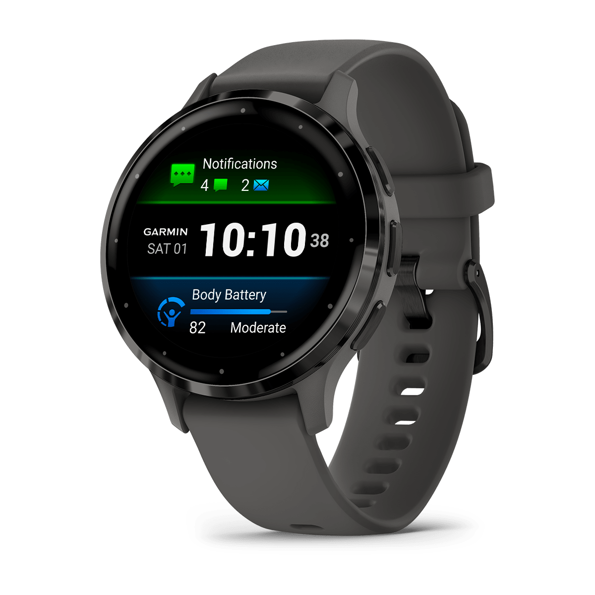 Garmin Venu 3S 41mm GPS Health Smartwatch - front view , screen on