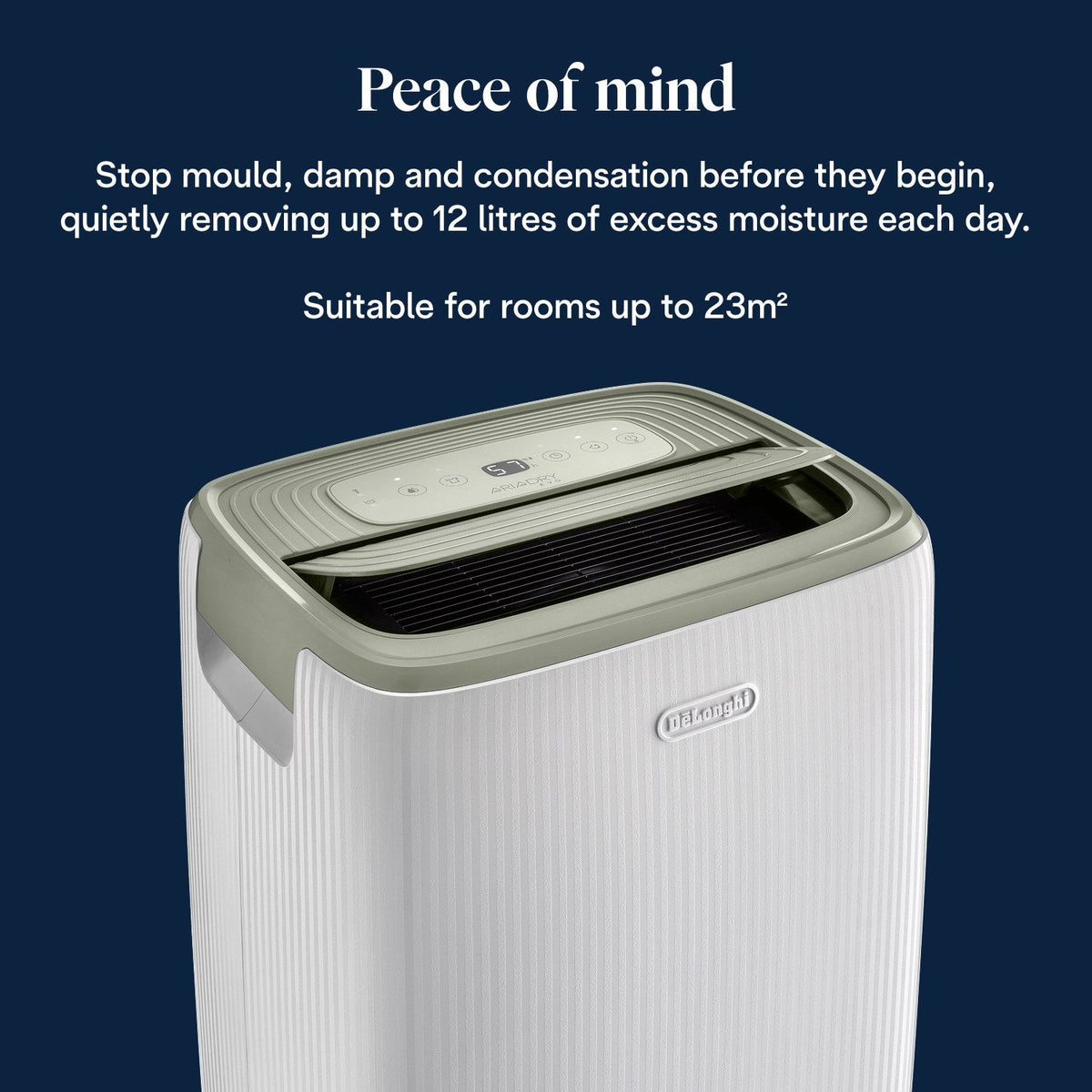 De'Longhi Tasciugo AriaDry Evo 12L Dehumidifier - White - removes up to 12 litres of moisture a day
