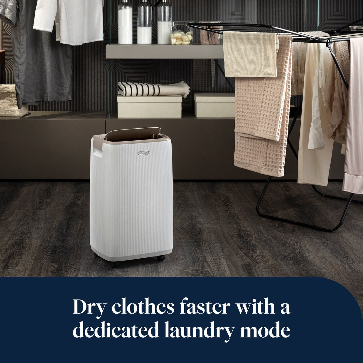 De'Longhi Tasciugo AriaDry Evo 14L Dehumidifier - White - laundry mode for drying clothes