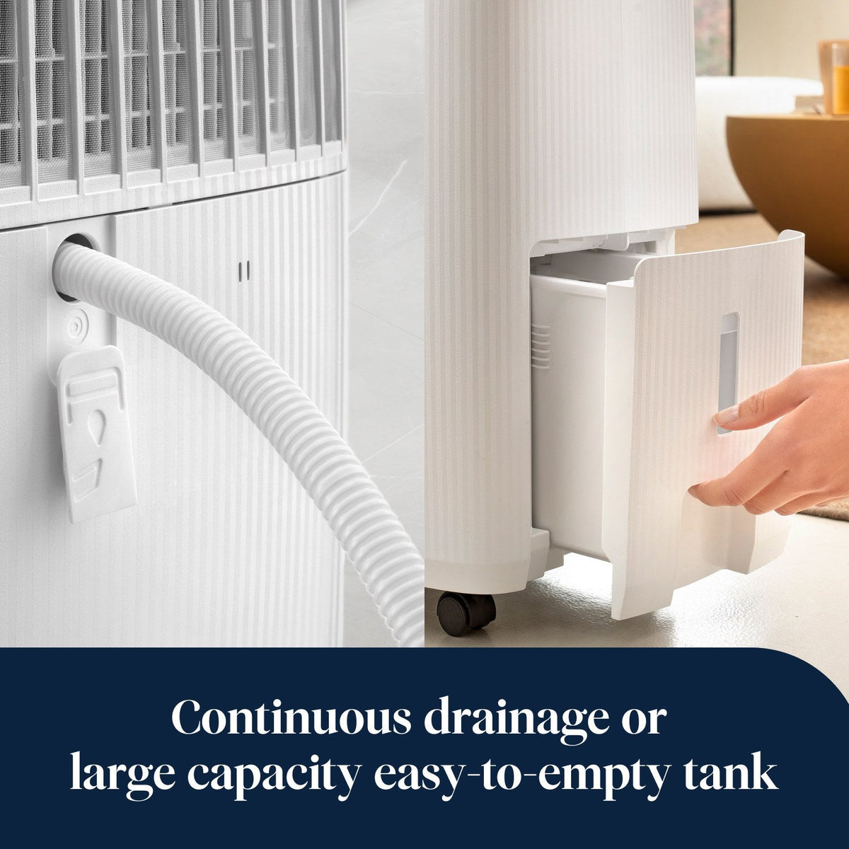 De'Longhi Tasciugo AriaDry Evo 14L Dehumidifier - White - continuous drainage and removable tank