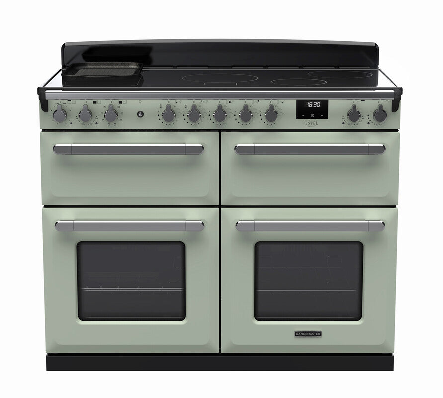 Rangemaster Estel Deluxe 110 Induction range cooker in Mint with Chrome trim