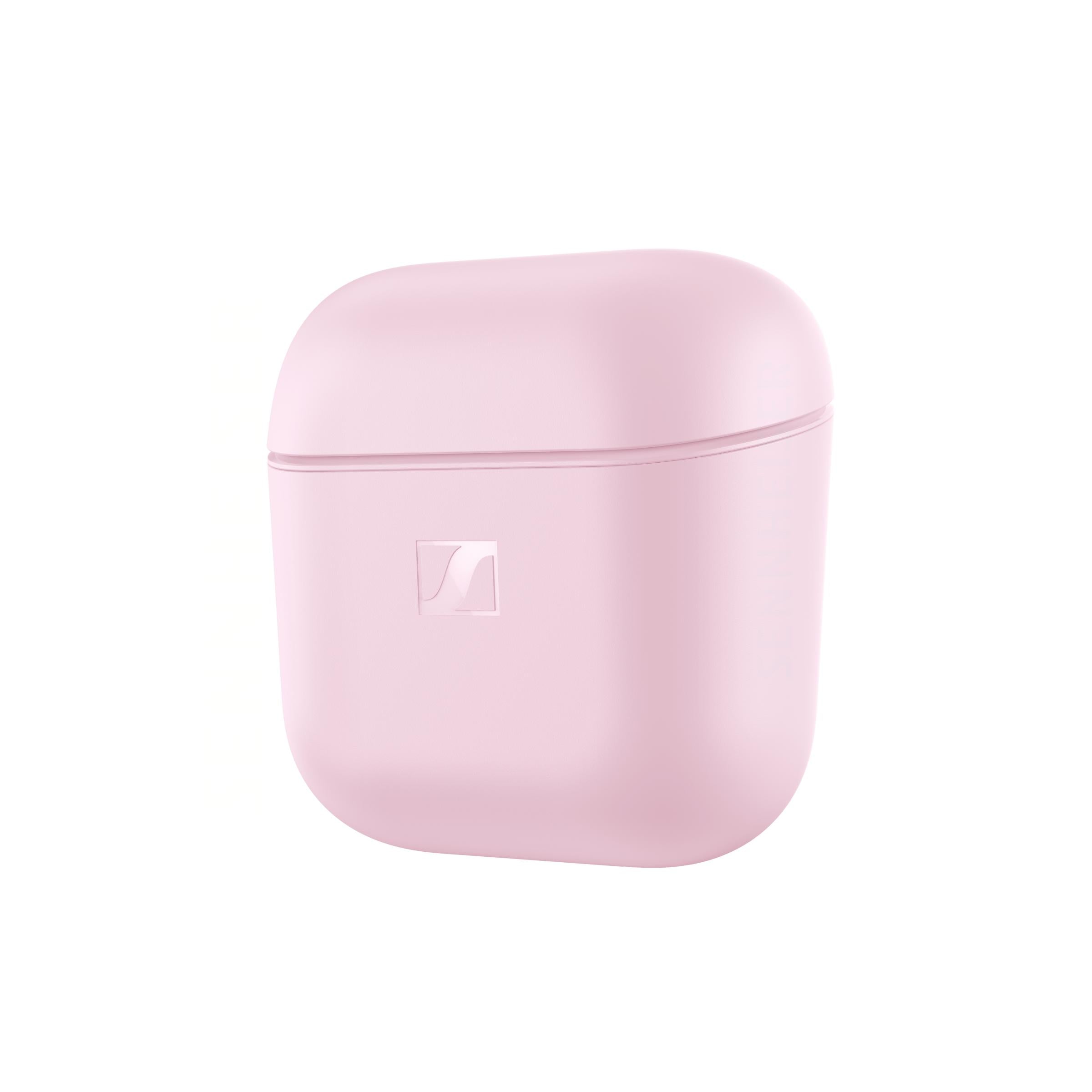 Sennheiser ACCENTUM Open True Wireless Earphones Mousse — case closed, front with logo