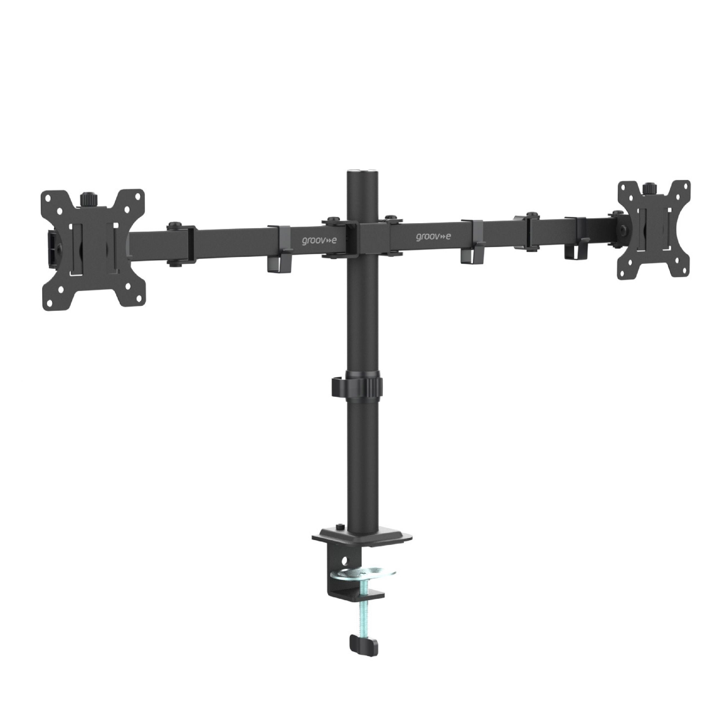 Groov-e Universal Dual Desktop Monitor Arm Black - official product image