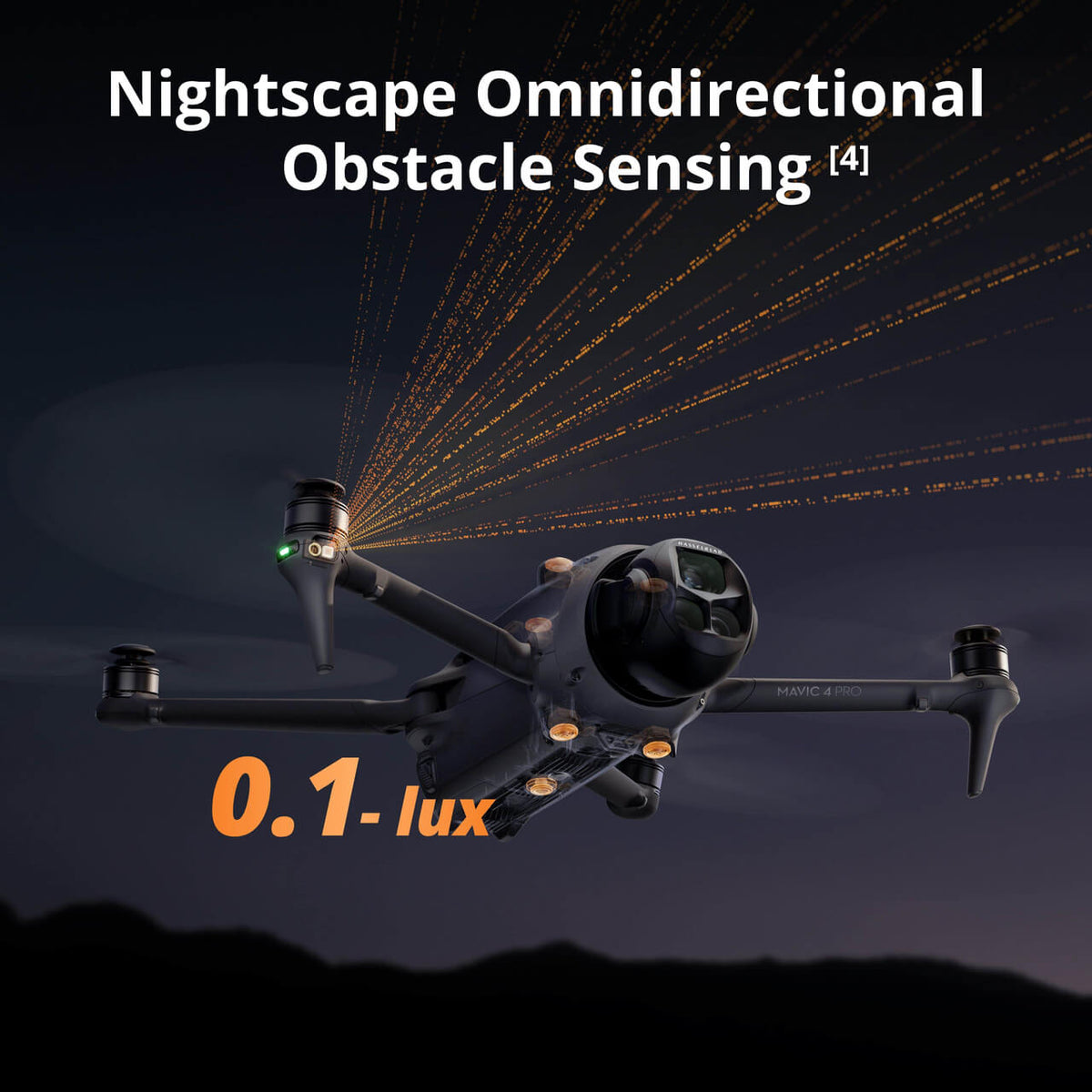 DJI Mavic 4 Pro 512GB Creator Combo (DJI RC Pro 2) - Nightscape obstacle sensing