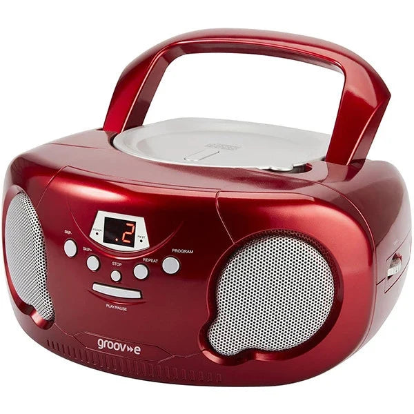 Groov-e Original Boombox CD Player with AM/FM Radio Red product image