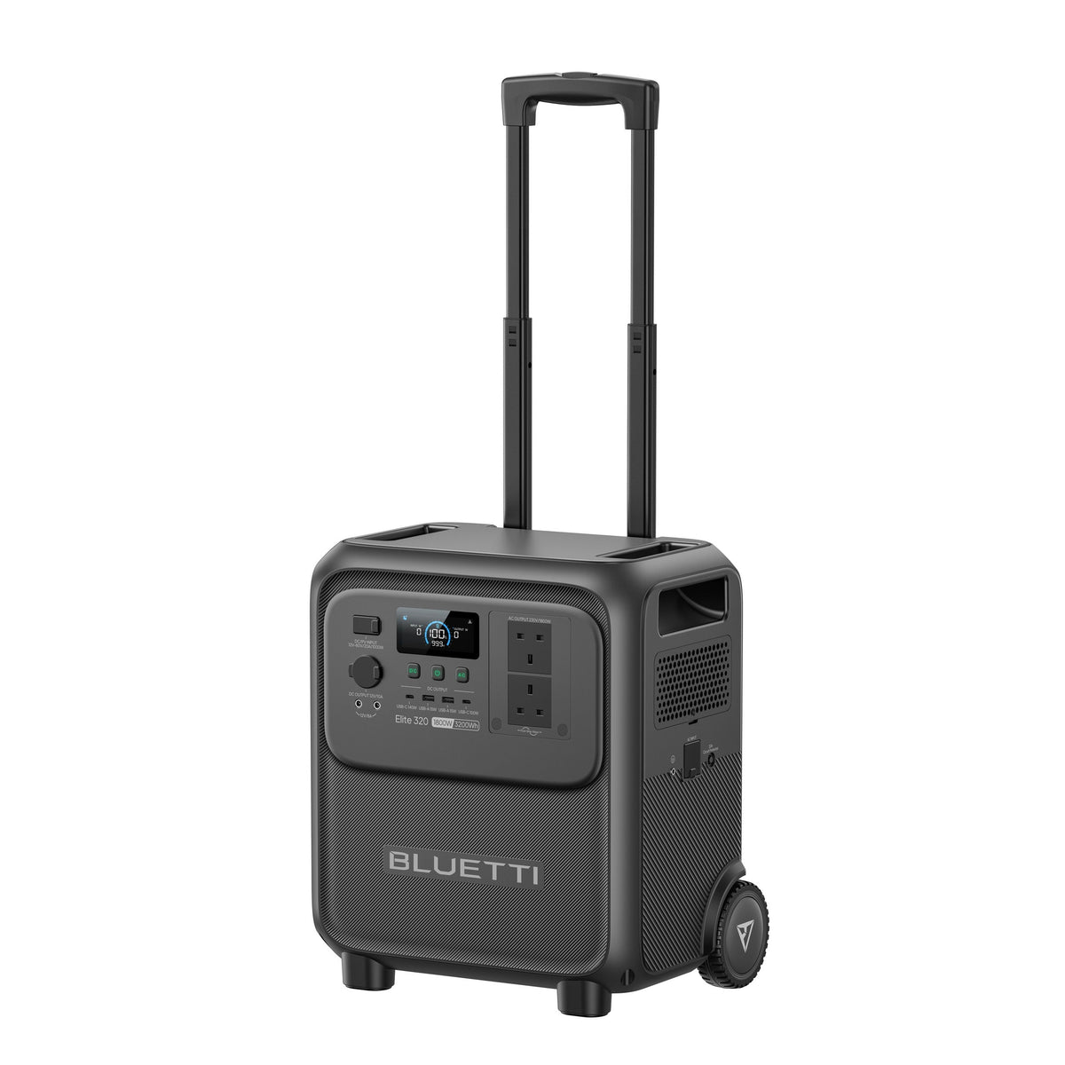 BLUETTI Elite 320 3,200Wh 1,800W Portable Power Station - telescopic handle extended