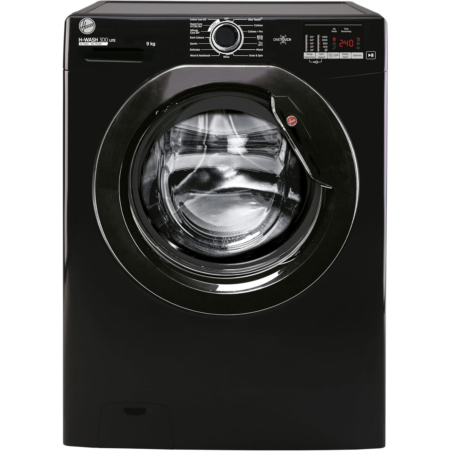 Hoover H-WASH 300 Lite 9KG 1400RPM Freestanding Washing Machine - Black | H3W492DABB4/1-80 Hoover Washing Machine Euronics Ireland