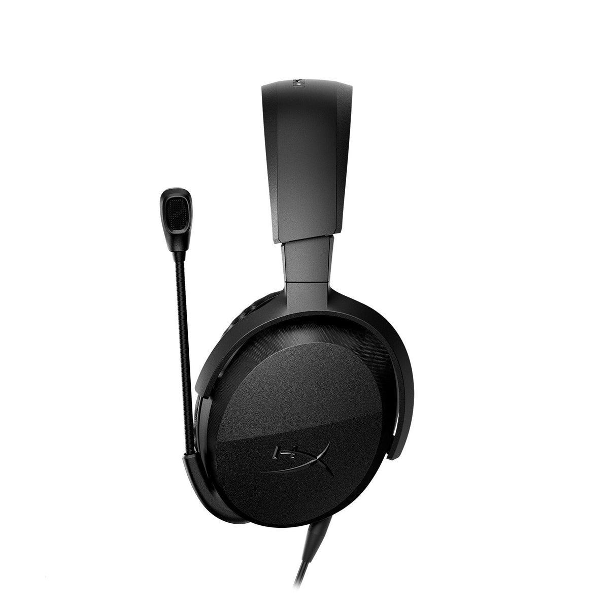 HyperX Cloud Stinger 3 Wired Gaming Headset - Black - side view, microphone raised