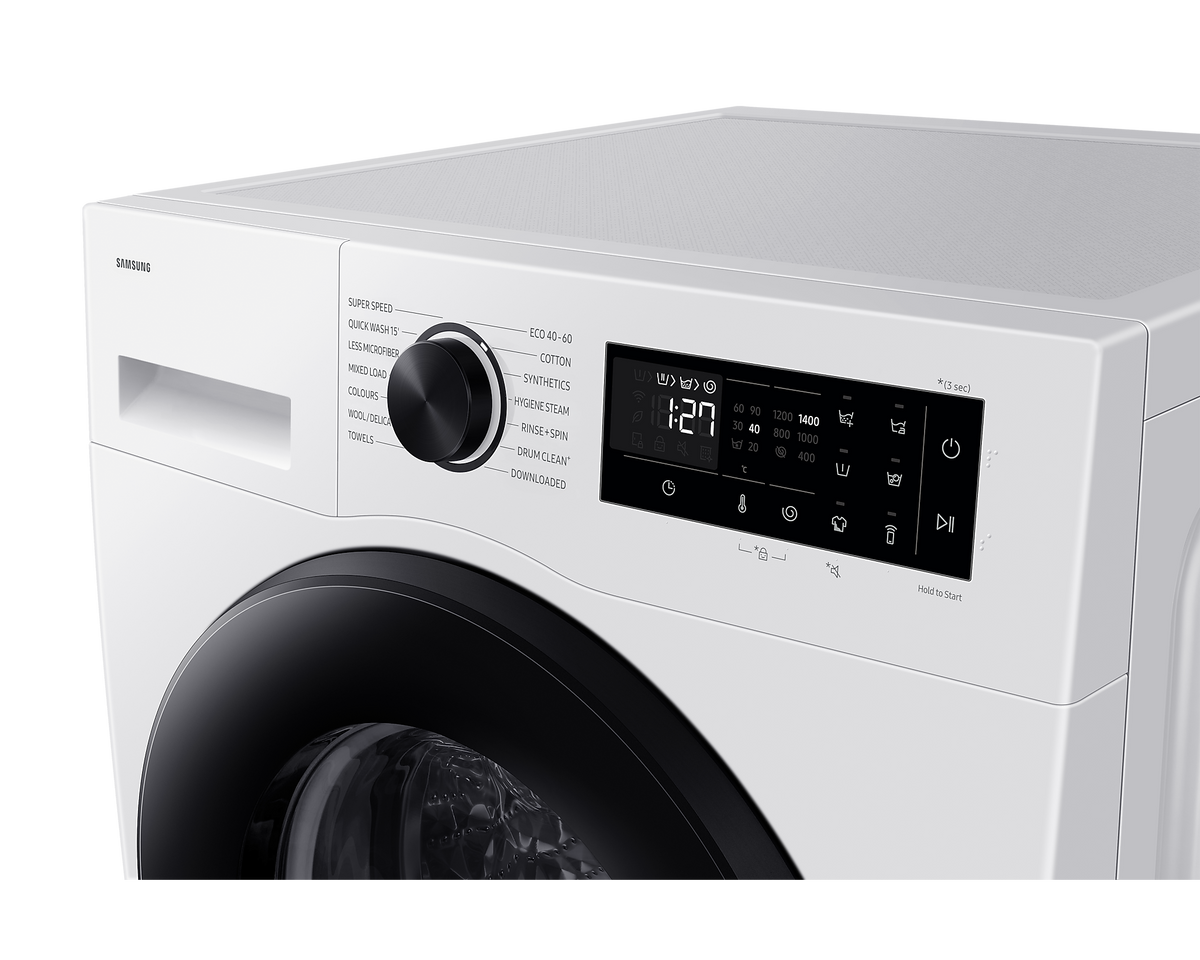 Samsung Series 5 AI Energy 10kg 1400rpm Washing Machine with ecobubble - White - control panel