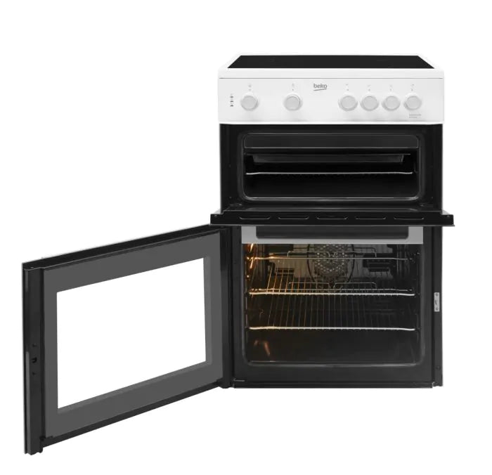 Beko Electric Cooker with Ceramic Hob - Black/White | KTC611W