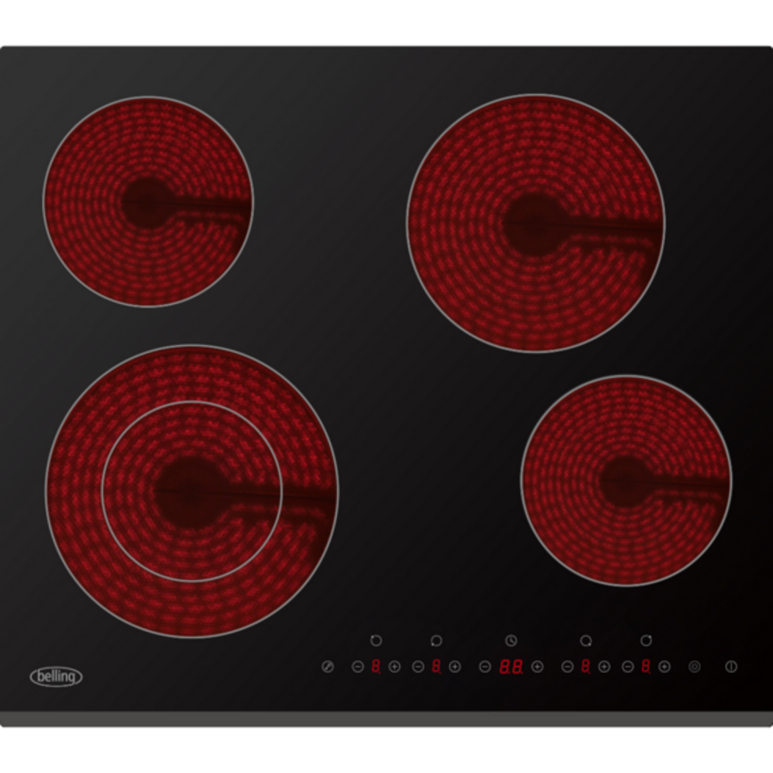Belling 60cm Touch Control Ceramic Hob - Black - top view