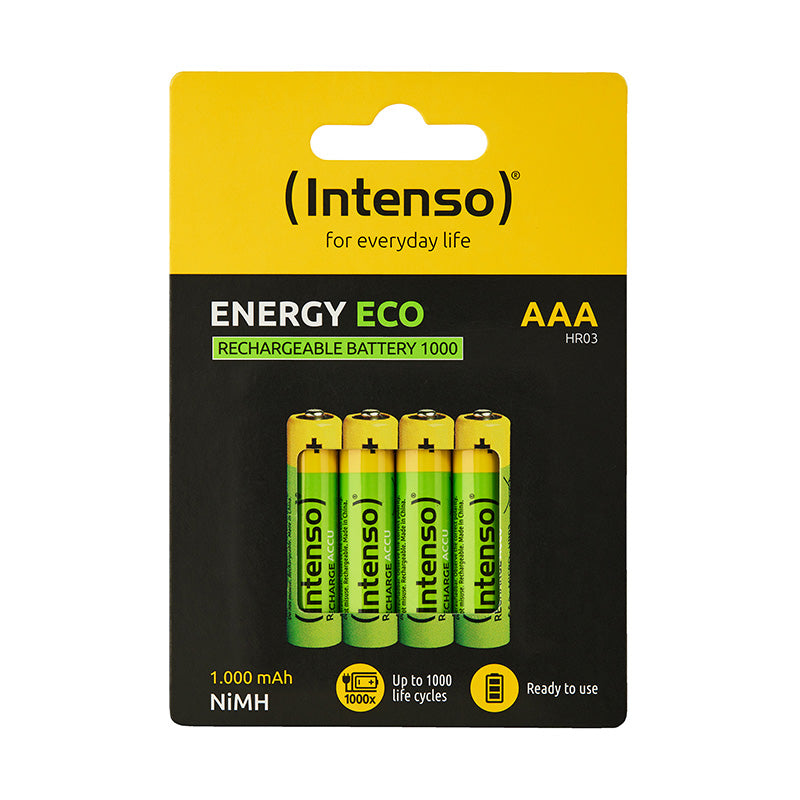 Intenso Energy Eco Rechargeable AAA 1000mAh NiMH Batteries, 4 Pack - view 2