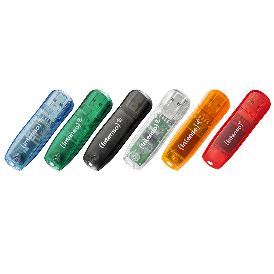Intenso Rainbow Line 64GB USB 2.0 Flash Drive, 2 Pack - Orange - view 2