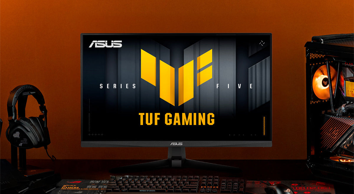 ASUS TUF Gaming VG279Q5A 27" Full HD 200Hz Fast IPS Gaming Monitor - on a gaming desk
