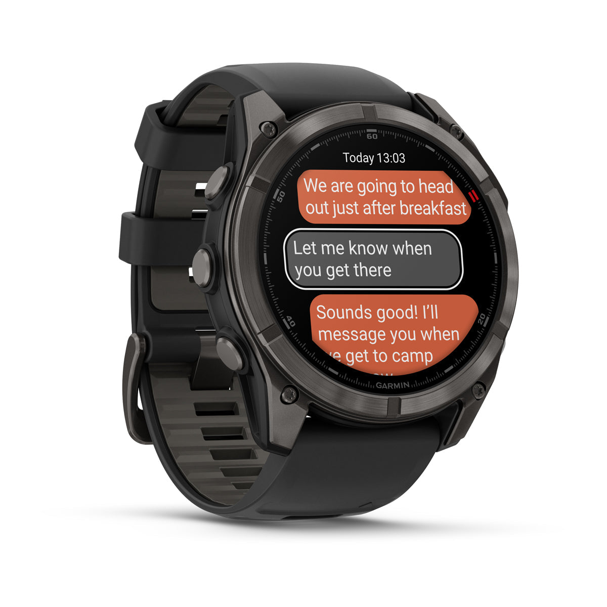 Garmin fenix 8 Pro 51mm AMOLED Sapphire GPS Smartwatch with inReach - front-left angled view