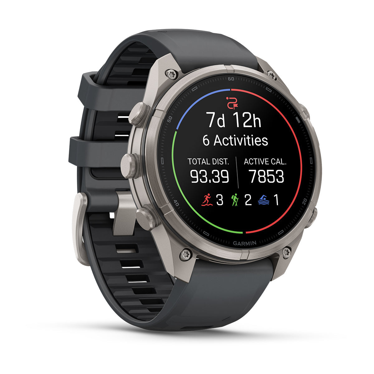 Garmin fenix 9 Pro inReach 47mm AMOLED Sapphire GPS Smartwatch - front-left angled view