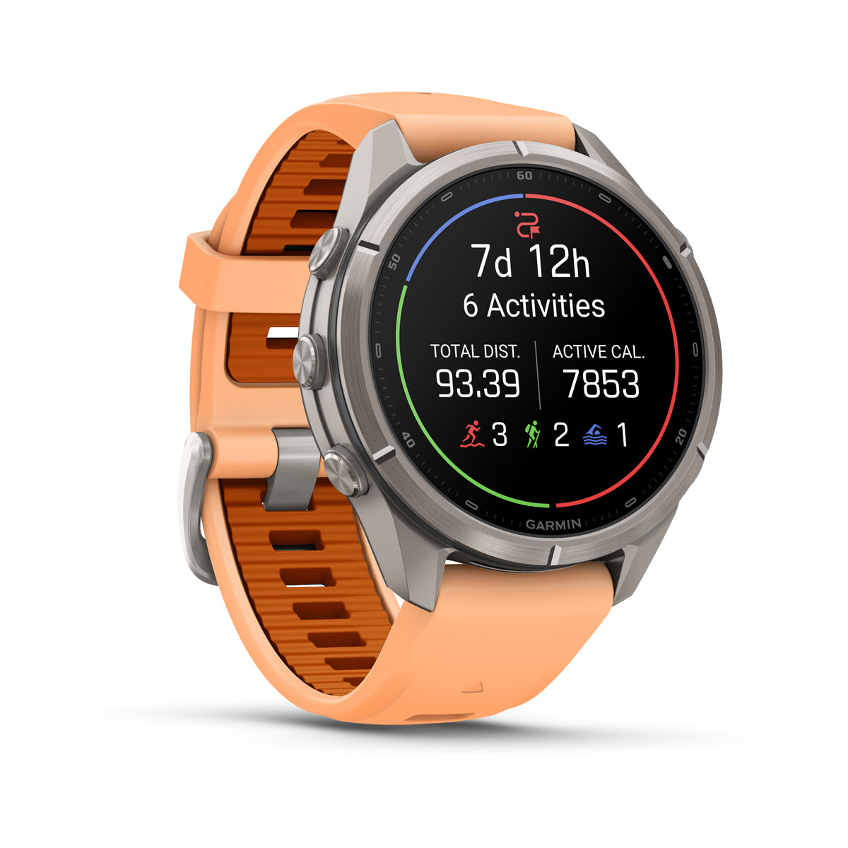 Garmin fenix 9 Pro inReach 43mm AMOLED Sapphire GPS Smartwatch - front-left angled view