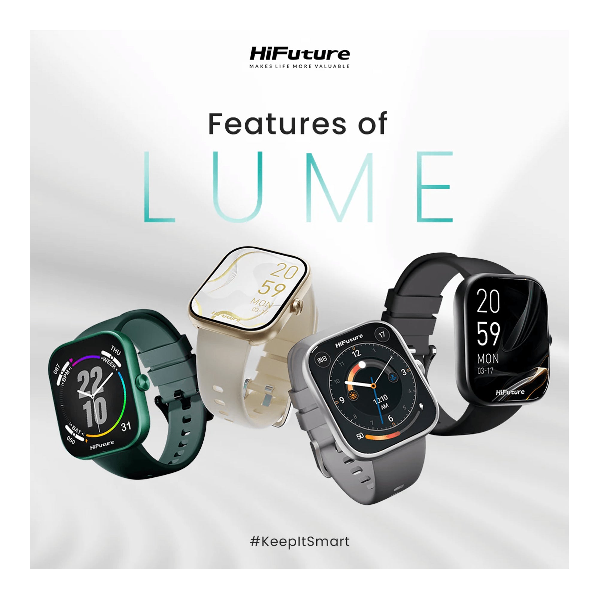 HiFuture Lume Smart Watch 1.85" Display | Gold